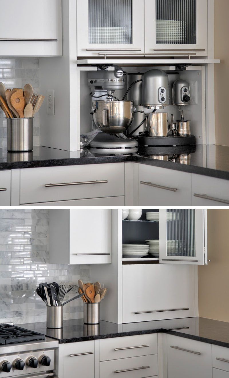 Simpan peralatan dapur dalam lemari tertutup (Sumber: pinterest.com)