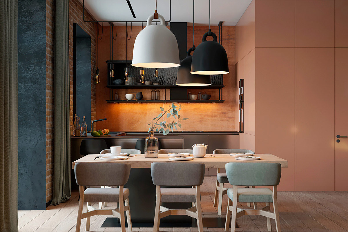 Gabungan bentuk dan model lampu yang berbeda (Sumber: home-designing.com)