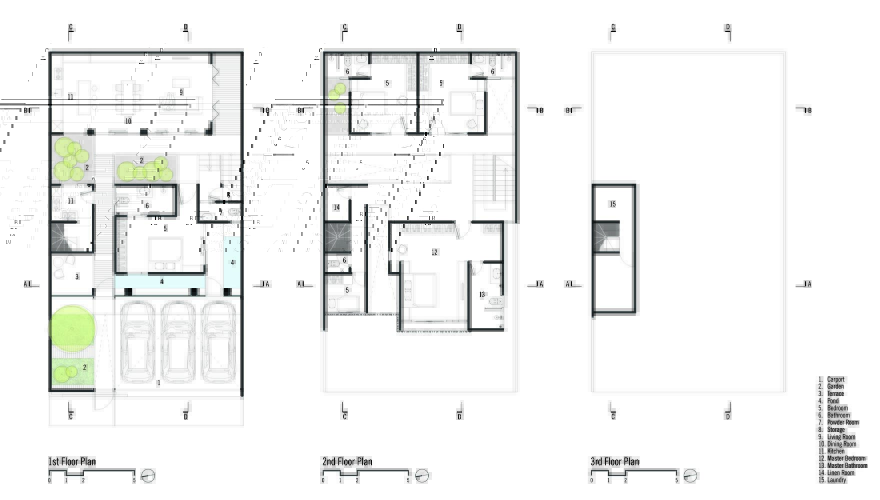 Denah Rumah Beton karya Parisauli Arsitek (Sumber: archdaily.com)