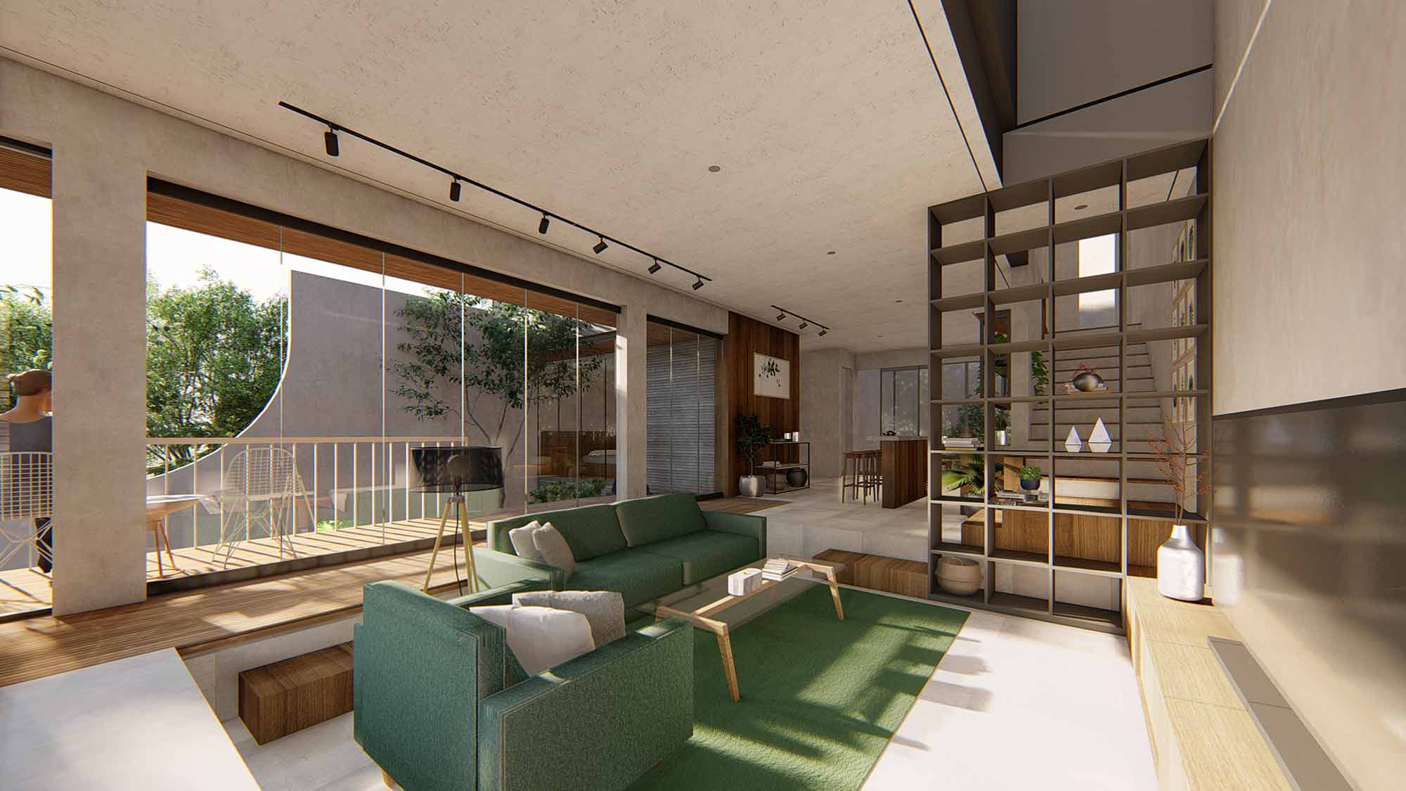 Ruang keluarga H House // (Dok: Arete Studio)