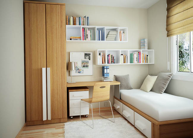 Ruang belajar minimalis dalam kamar // theelitehotel.com