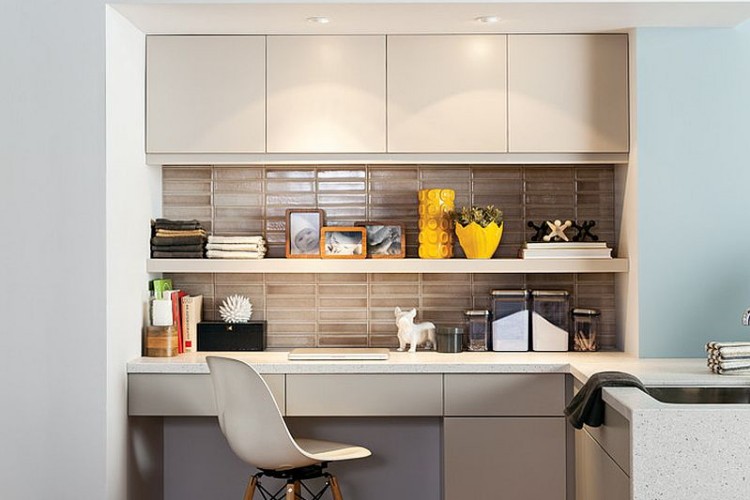 Built-in kitchen office karya Fireclay Tile // decoist.com